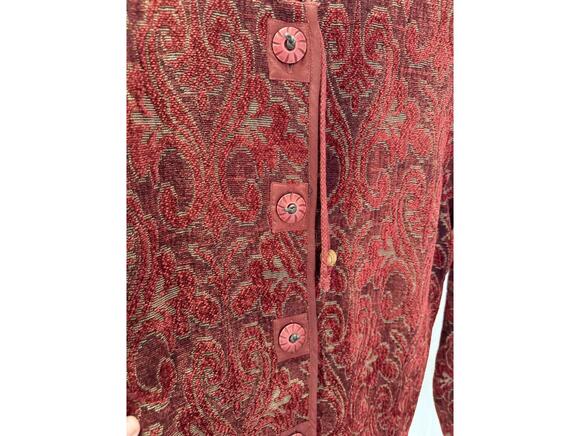 Small Flashback Red Patterned Button-Up Jacket - Picture 3 of 5